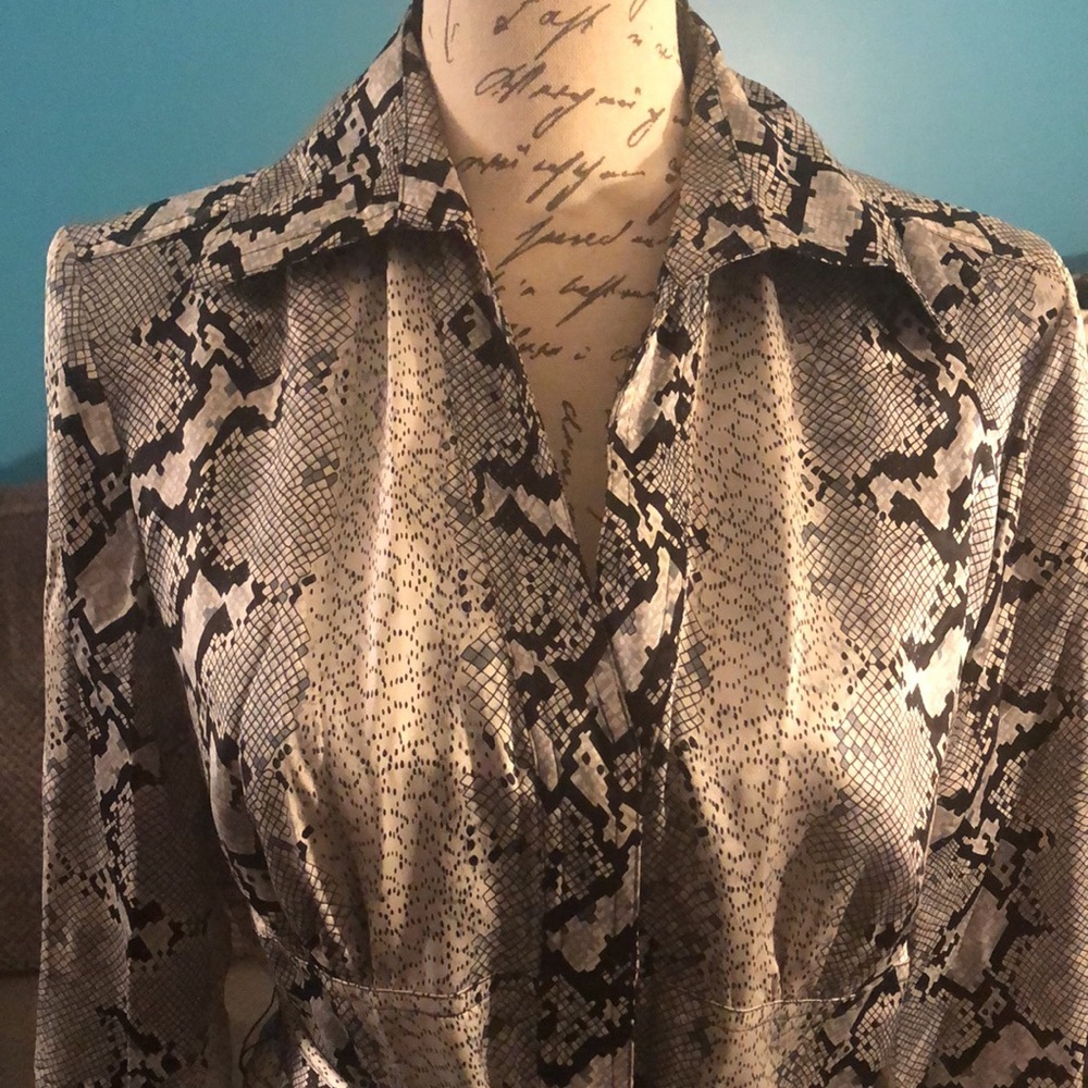 LAST CHANCE 💄 I.N.C International Concepts Silk Shirt Dress, size 12 - Picture 2 of 9